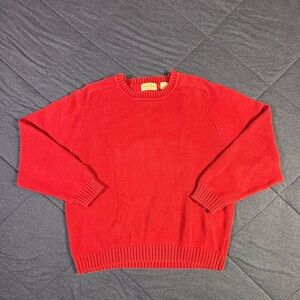 Vintage 90s St. John’s Bay Red Heavy Knit Crewneck Sweater Men’s Size Large
